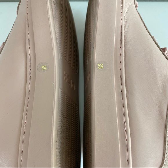 Koio Capri Fiore Pink Leather Italian Lace Up Low Top Sneakers 38 - Picture 11 of 13